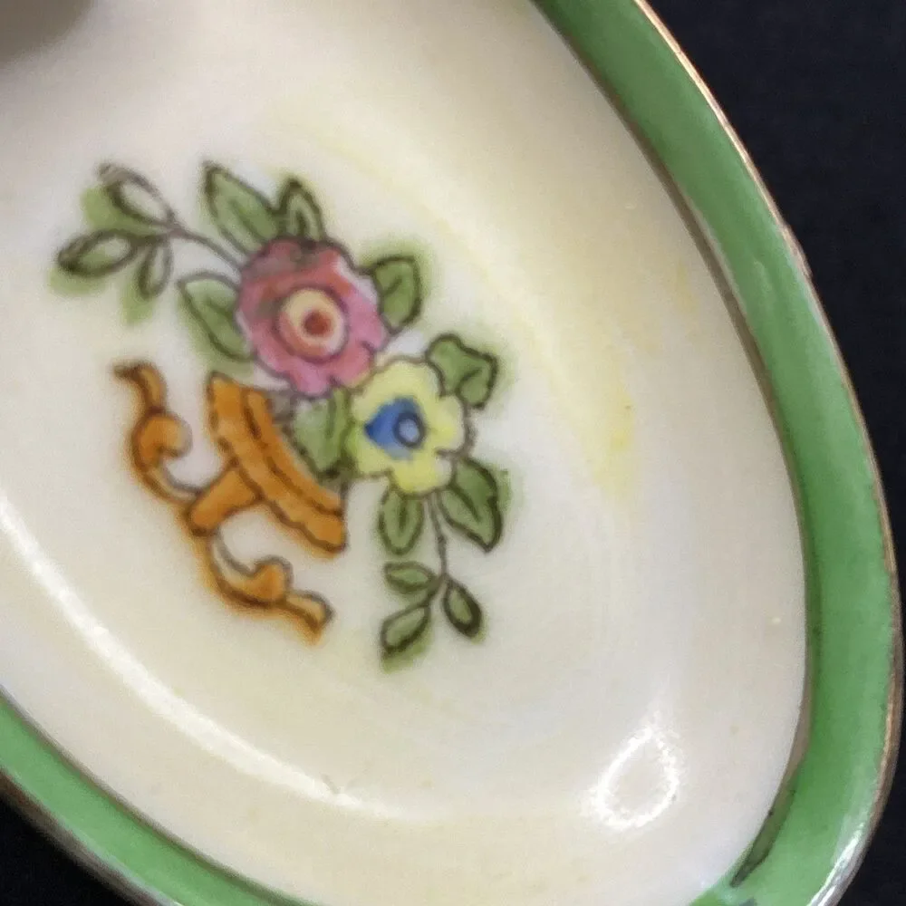 Antique Noritake Princess Handpainted Art Deco Celery Dish Salt Cellar Set Japan